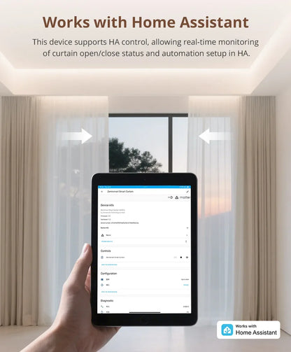 Matter Over WiFi Smart Sliding Curtain Motor Support Google Home Smartthings Homekit Alexa Control Automatic Curtain System