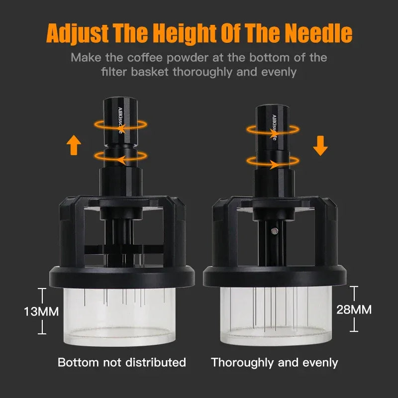 ALIKISSCAFE WDT Tools Rotary 51mm 54mm 58mm Espresso Stirrer Needle Distributor Magnetic Coffee Maker Accessories Barista Tools