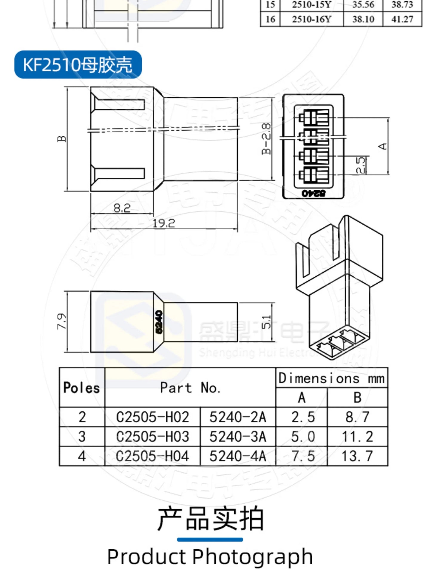 1.25/1.5/HY/PH2.0/XH/XHB/Dupont/SM2.54/2510/VH3.96 Connector Cable 2-6P Plug Socket Male Female Wire Connector Extension Cable