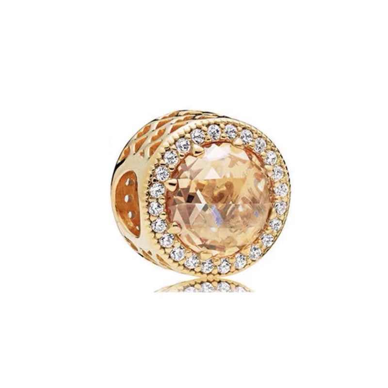 New Gold Plated Safety Chain、Hearts Clip、Family Tree、Snowflake Charm Bead Fit Original European 925 Silver Bracelet Jewelry Gift