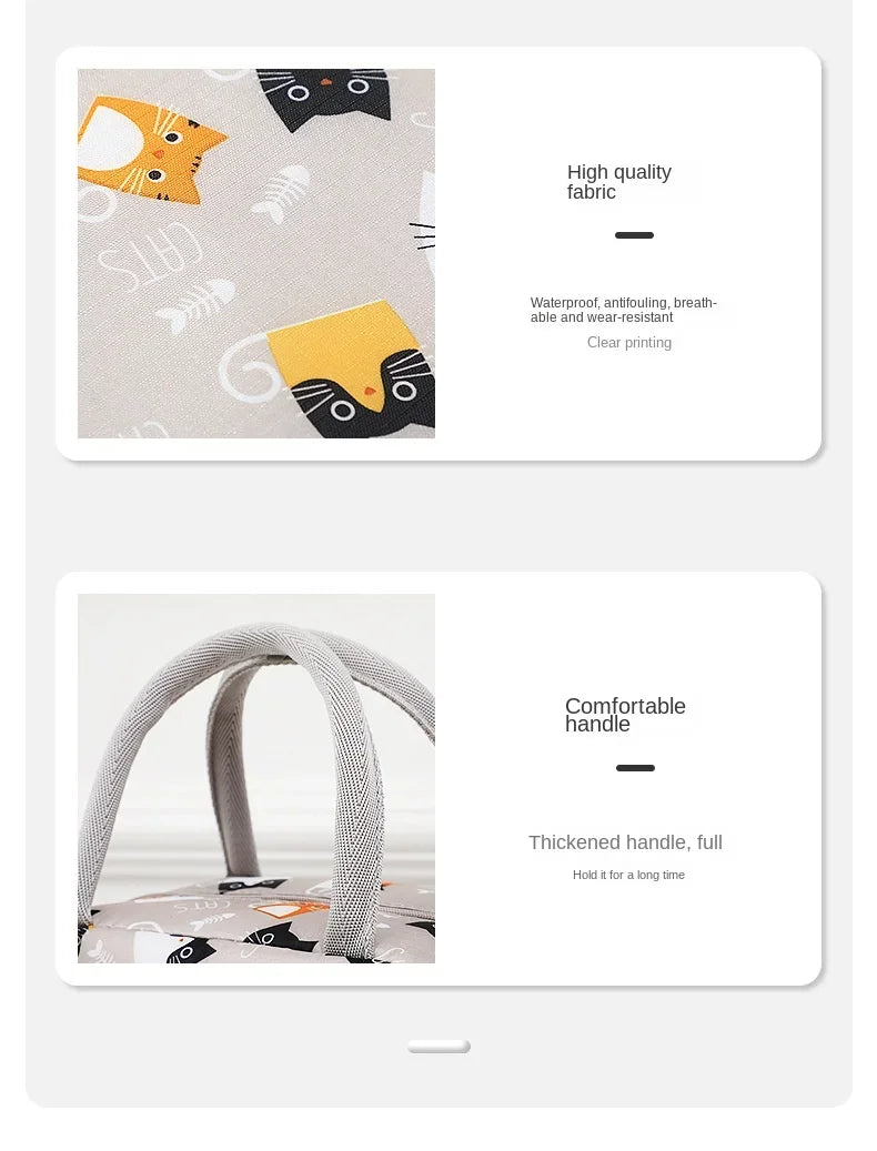 1PC Cartoon Lunch Bag Insulated Thermal Heat Lunch Box Bag Portable Cute Picnic Tote Children's School Bento Bags Large Capacity