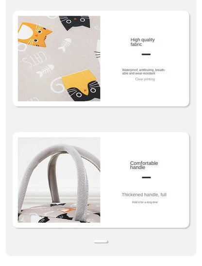 1PC Cartoon Lunch Bag Insulated Thermal Heat Lunch Box Bag Portable Cute Picnic Tote Children's School Bento Bags Large Capacity