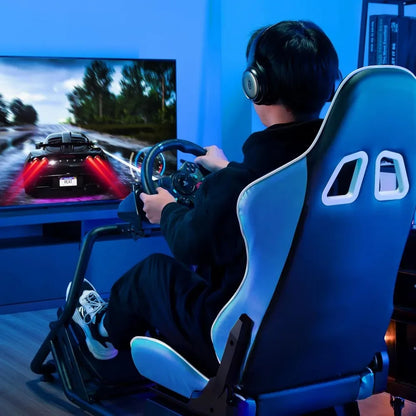 Sim Racing Cockpit with Adjustable Seat Wheel Stand for PS5 PS4 PC Gaming