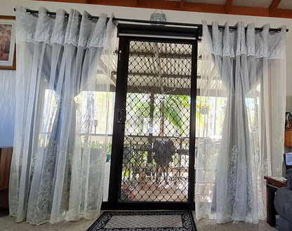 Luxury Beige Double Layer Embroidery Blackout Curtain for Bedroom Living Room European Delicate Sheer Plus Darkening Cloth Drape