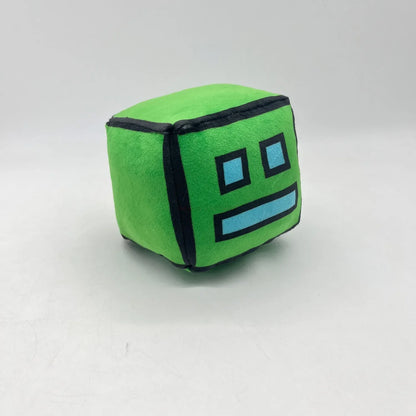 12cm New Halloween Geometry Dash Cube Plush Toys Small Pillow Stuffed Plushie Doll Square Pendant Game Cute Kids Birthday Gift