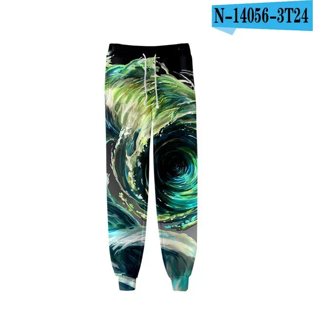New Hot Sale 3D Print Tie Dye Pink and Green Pants Colorful Psychedelic Trousers Streetwear Men/Women Sweatpants