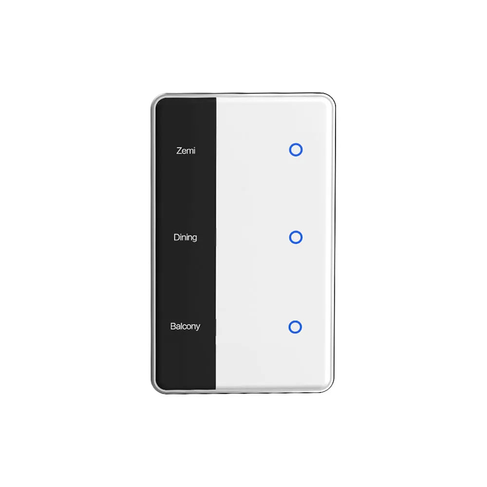 Zigbee Smart DIY Name Switch Work with Tuya App US Type Display Screen Touch Wall Light Switch Alexa Google Home Voice Control
