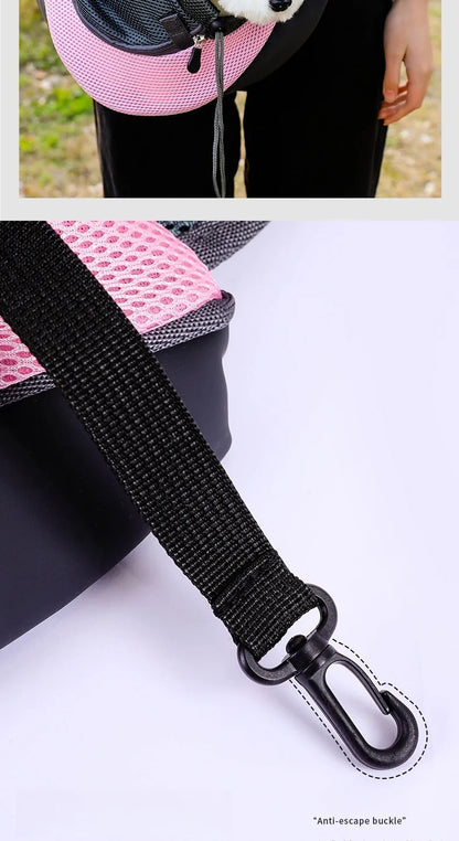 Pet backpack, portable shoulder bag for travel, hands-free outdoor crossbody bag suitable for cat and dog pet supplies