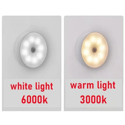 Night Light Motion Sensor Light USB LED Lamp With Switch Rechargeable Inductor Lights For Kitchen Stairs Hallway Closet Bedroom