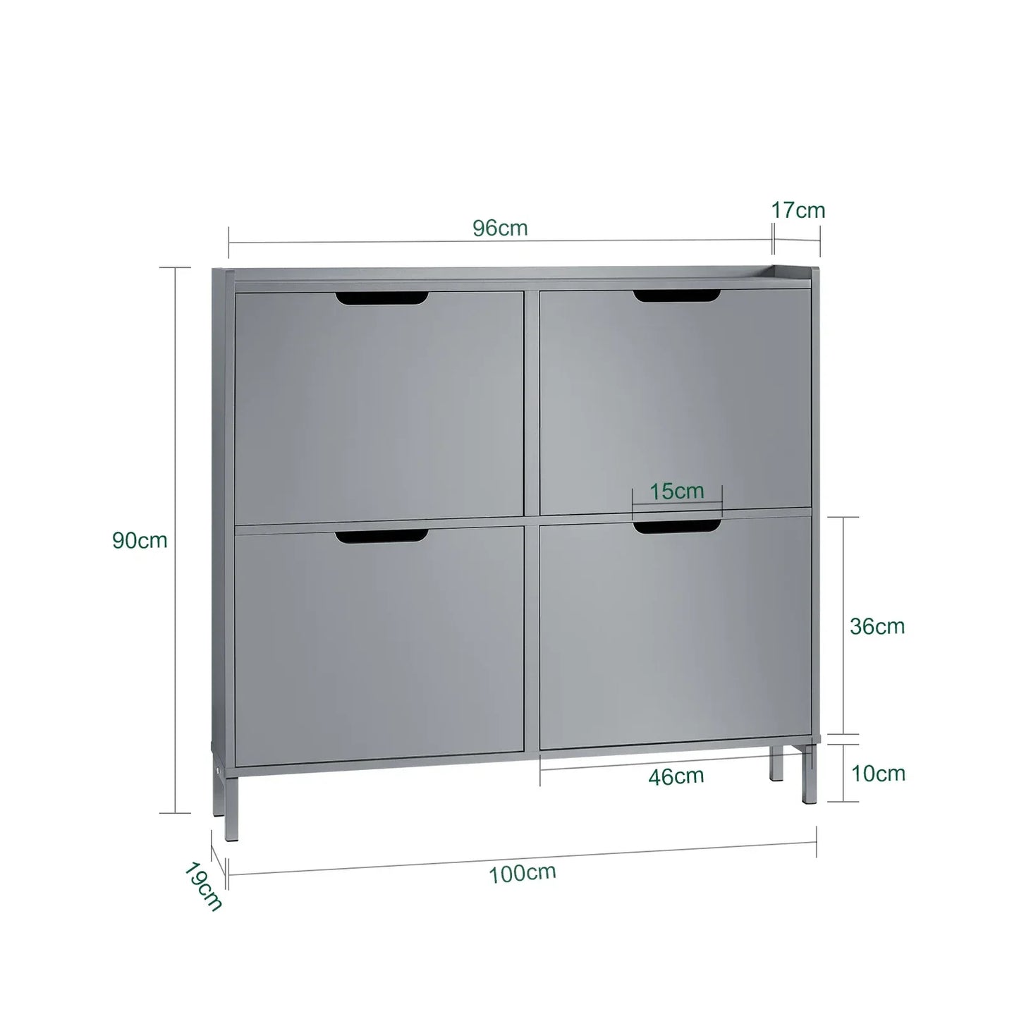 SoBuy FSR100 4 flap shoe rack 8 shelf surface shoe cabinet narrow shoe chest of drawers shoe shelf