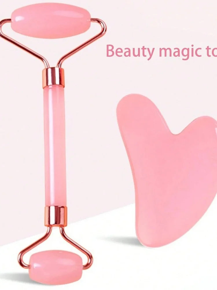Facial roller and gua sha set, facial massage tools for skincare, relaxation, home beauty, and daily use