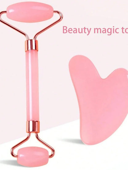 Facial roller and gua sha set, facial massage tools for skincare, relaxation, home beauty, and daily use