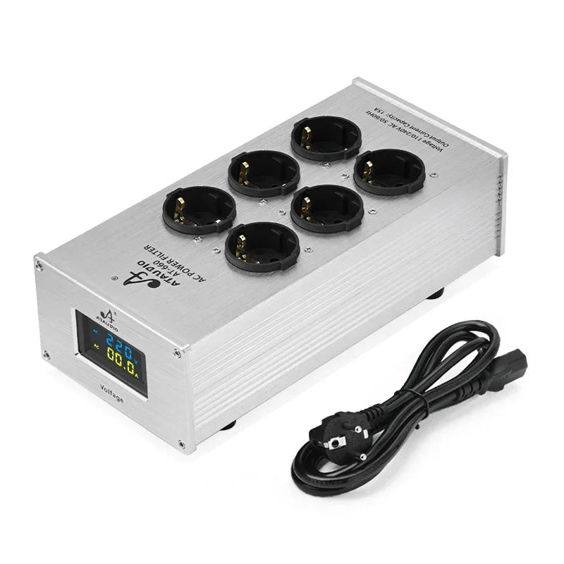 Hi-end EU Hifi Power Filter for Standard EU Socket Noise-free Audio Purifier Filter Power Conditioner with EU Outlets Strip