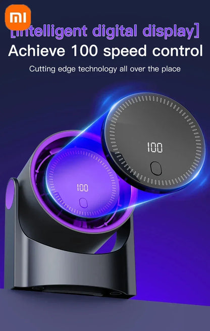 Xiaomi Smart Electric Fan 100 Level Bladeless Fan Portable Small Usb Charge Silent Desktop High-speed Circulating Cooling Fan
