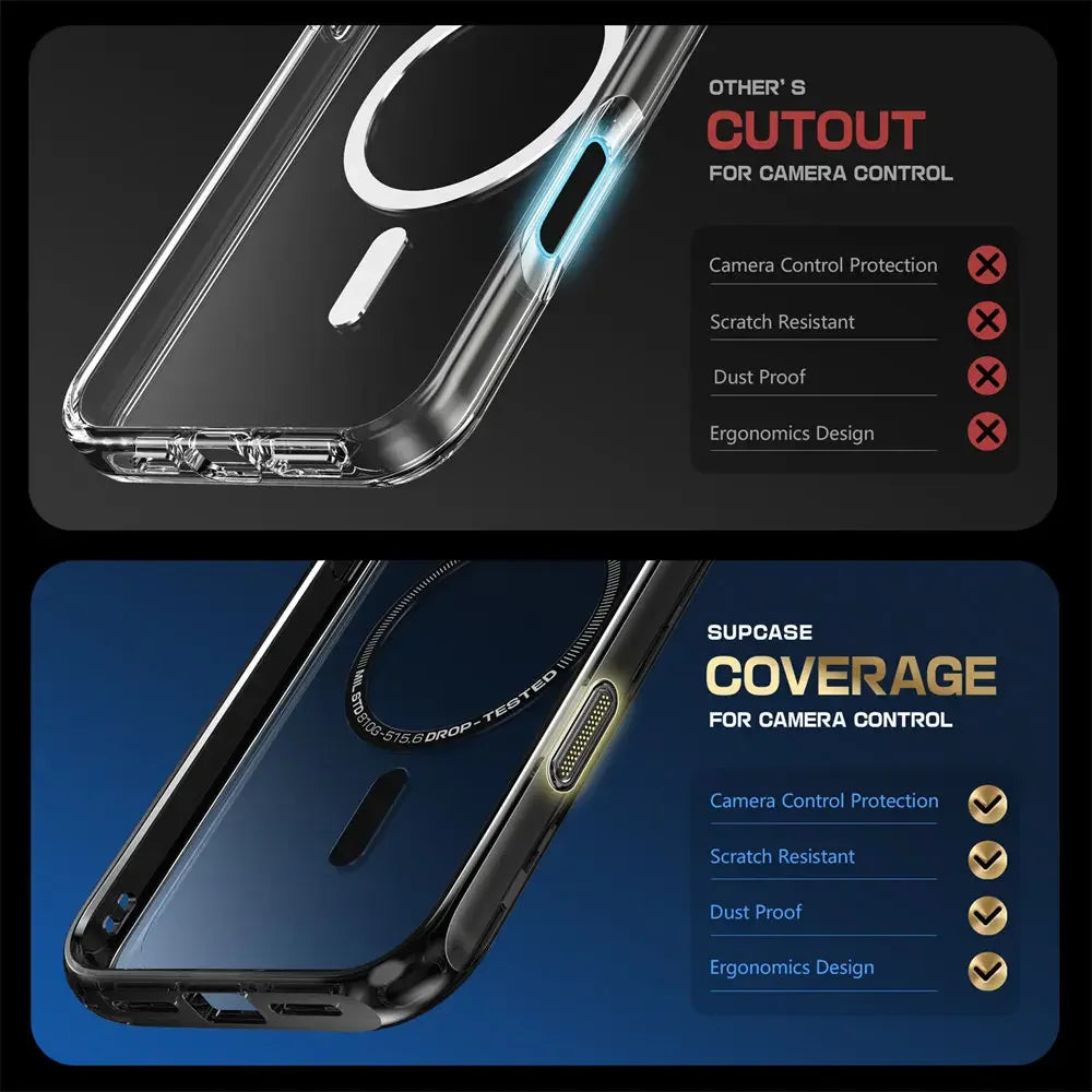 SUPCASE For iPhone 16 Pro Max Case with Camera Control Capture Button UB Mag Stand Series Slim Clear Magnetic Phone Case