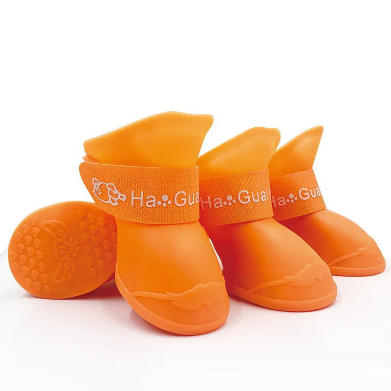 4Pcs Pet Waterproof Raincoat Anti-slip Rubber Boot For Small Medium Large Dogs Cats Outdoor Shoe Dog Ankle Boots Pet Rain Shoes