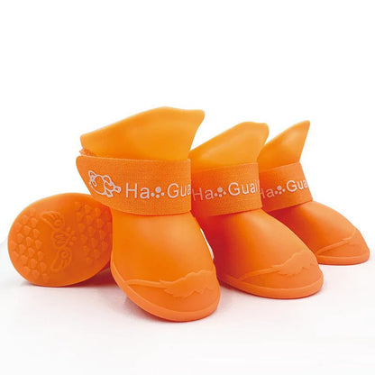 4Pcs Pet Waterproof Raincoat Anti-slip Rubber Boot For Small Medium Large Dogs Cats Outdoor Shoe Dog Ankle Boots Pet Rain Shoes