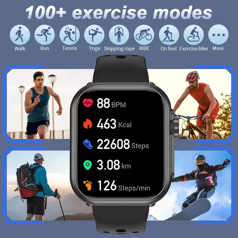 Watch Ultra 2 SE Men Women 1000mAh AMOLED Heart Rate 100+Sport Bluetooth Call GPS Track Waterproof Smart Watch For IOS Android