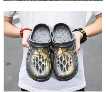 Plus Size 49 Men Non-slip Sandals Clogs Men and Women Home Beach Slippers Breathable Lightweight Men Outdoor House Slides