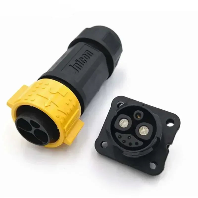 60A 2+1+5 Lithium Battery Waterproof Connector IP67 M25 E-bike Electric Motorcycle Charging Power Plug Socket CE UL Certified