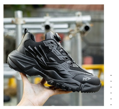 High-quality Safety Shoes Men Steel Wire Rotary Buckle Work Sneakers Indestructible Shoes Anti-smash Anti-puncture Work Shoes