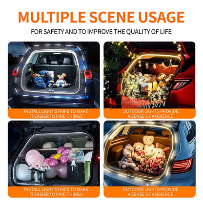RGB Dynamic Rhythm Car LED Ambient Light 64 Colors APP Remote Dual Control 110 140cm Vivid Lighting Specialized for Car Interior