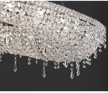 2025 Modern Luxury Round Oval Crystal Chandelier For Living Dining Room Chrome Luster LED Pendant Lights Hotel Duplex Villa Lamp