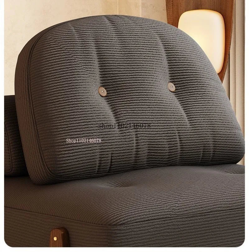 Canapé-lit convertible Nordic Home Lazy Sofa pour petits appartements, canapé en tissu, canapé-lit modulable crème, style tatami.