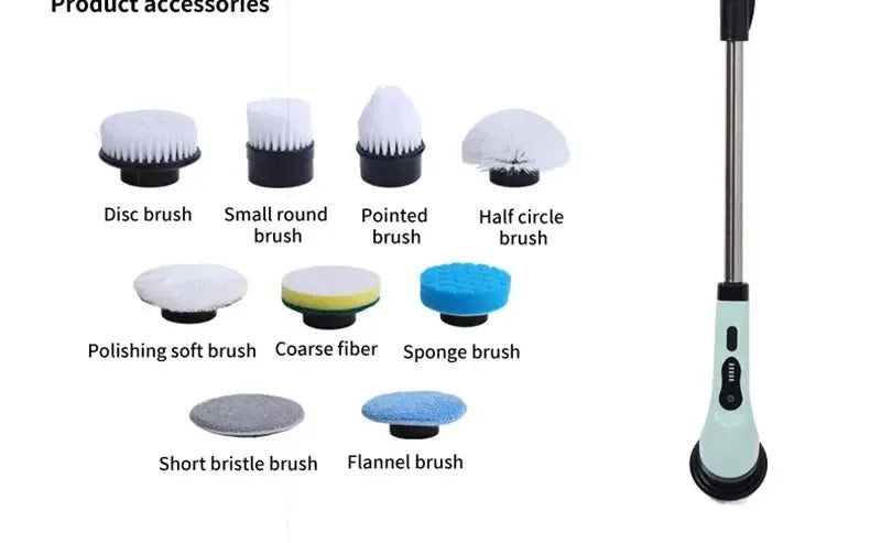 Cordless Multifunctional Electric Cleaning Brush - Spin Scrubber Portable Toilet Mop for Kitchen & Bathroom