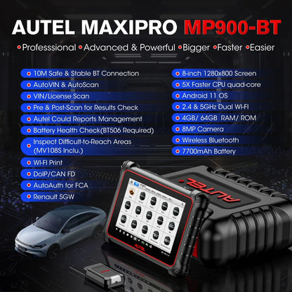 Autel MaxiPRO MP900-BT OBD2 Scanner ECU Coding Bidirectional Scan Tool VIN/License Scan 40+Service Upgraded of MP808BT Pro/MP900