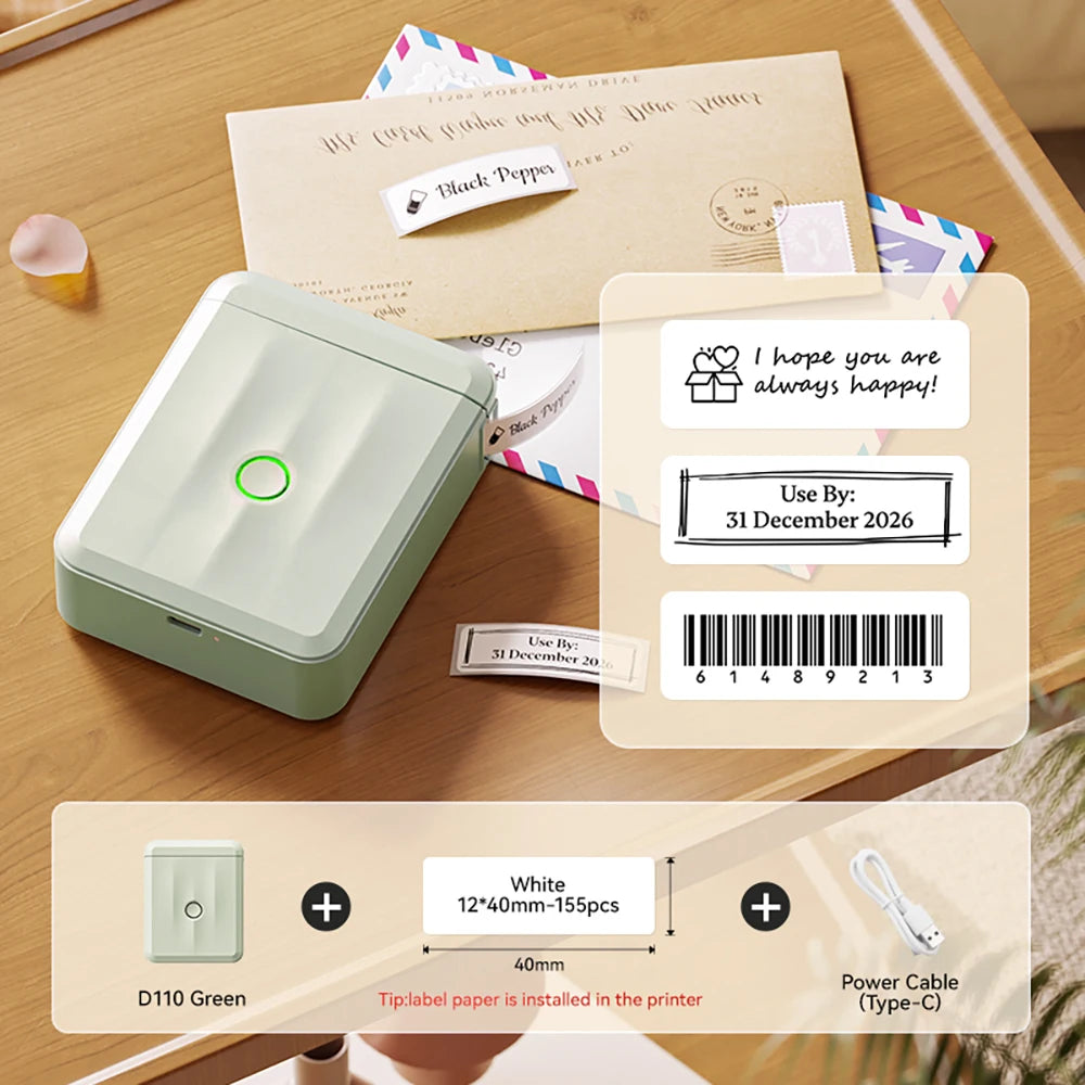Niimbot D11 D110 D101 H1S Mini Thermal Printer Pocket Label Maker USB Bluetooth Label Stick Printer Inkless DIY Name Price Tag