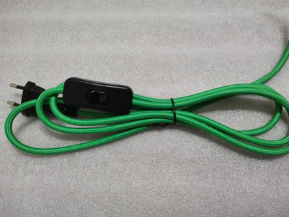2m AC 220-250V EU Power Cord with Switch Fabric Covered Electrical Power Cable For DIY Table Lamp Cord
