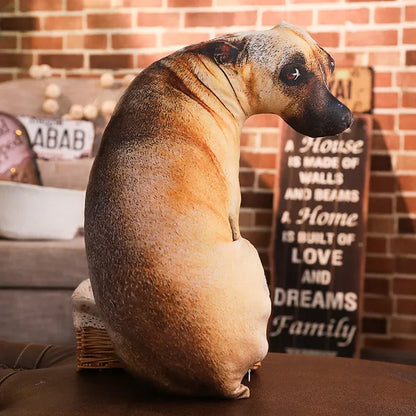 3D Cute Bend Dog Pillow 20CM Throw Lifelike Animal Funny Head Cosplay Children Favorite Toy Cushion Christmas Gift