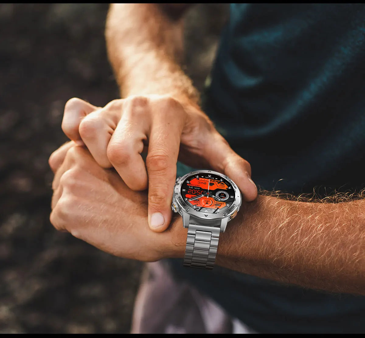 1.7" Large Screen Bluetooth Call Smart Watch Men‘s Sports Outdoor Flashlight 1000mAh Health Monitor Smartwatch for Man Male IP6