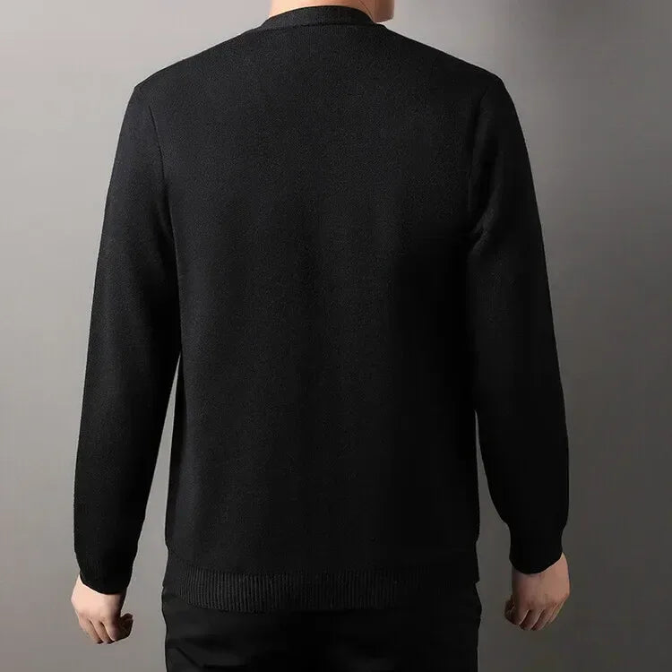 Men's  Autumn and Winter Casual Design Cardigan Thick Long Sleeved Button Up Jacket Cardigan Sweater