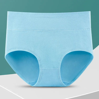 1Pcs Plus Size Women's Cotton Underwear High Waisted Tummy Control Panties Full Coverage Briefs Ladies Panty L-5XL