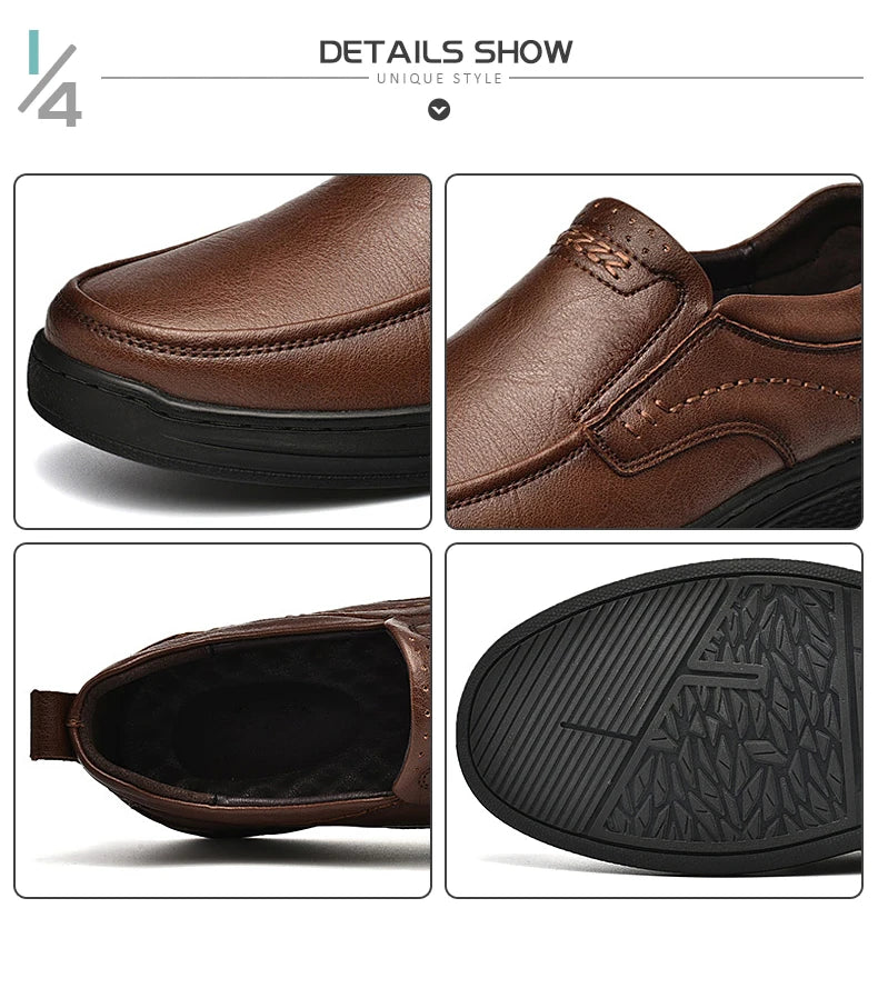 Genuine Leather Men's Shoes Comfortable Outdoor Casual Shoes High Quality Cow Leather Handmade Business Men Flats Shoe For Men