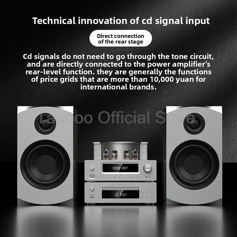 Home Theater Set 5.0 Bluetooth Amplifier 75Wx2 Tube Amp with Aluminum Case 6.5inch Speakers 120W Loudspeakers For Home Studio DJ