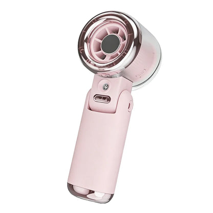 Portable Mini Fan Water Mist Spray Fan 3600mAh 5 Speeds Handheld Foldable Neck Hanging Small Fans Humidifier USB Rechargeable
