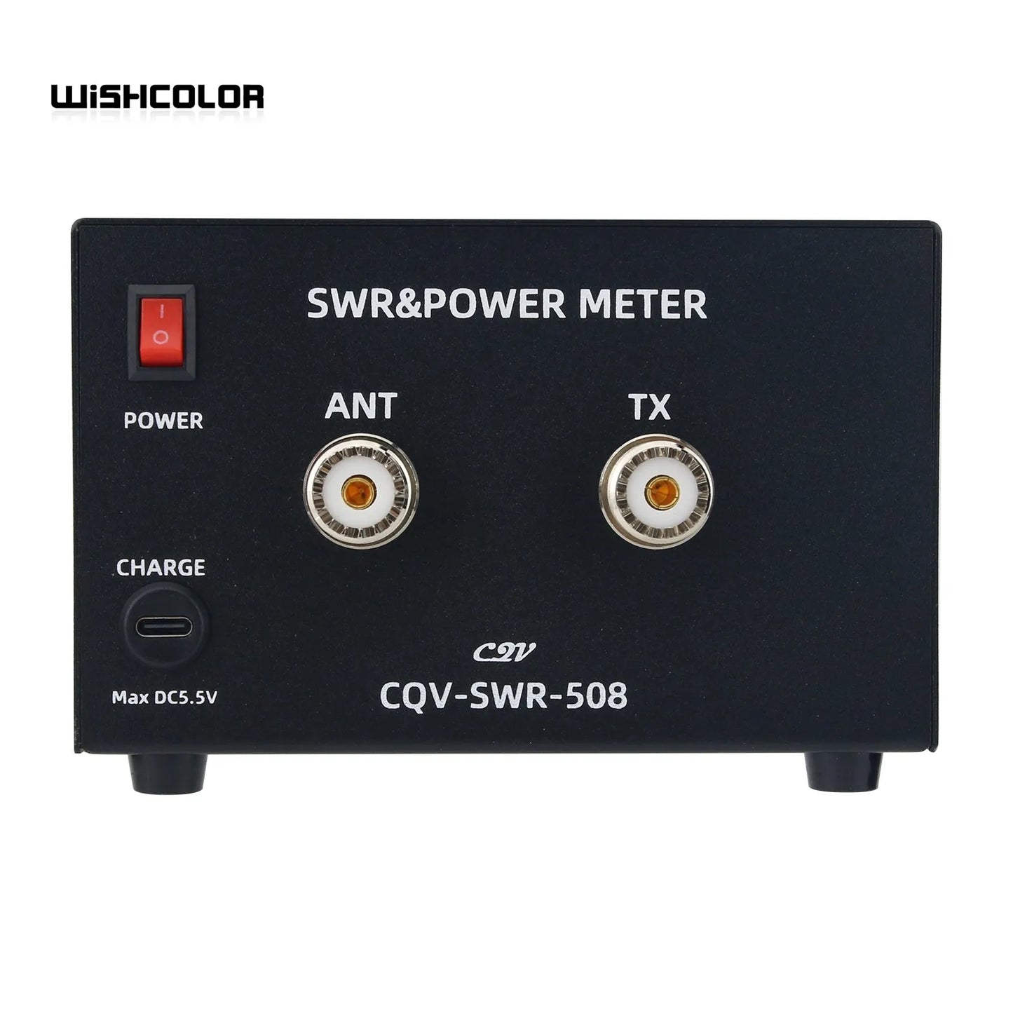 Wishcolor CQV-SWR-508 200W 1.8-54MHz Digital SWR & Power Meter 4.3-inch IPS Color Screen Standing Wave Meter for Ham Radio