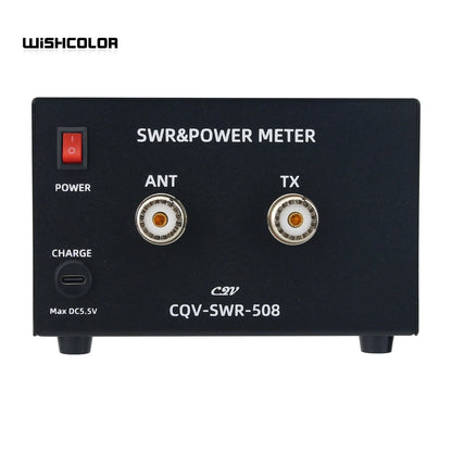 Wishcolor CQV-SWR-508 200W 1.8-54MHz Digital SWR & Power Meter 4.3-inch IPS Color Screen Standing Wave Meter for Ham Radio