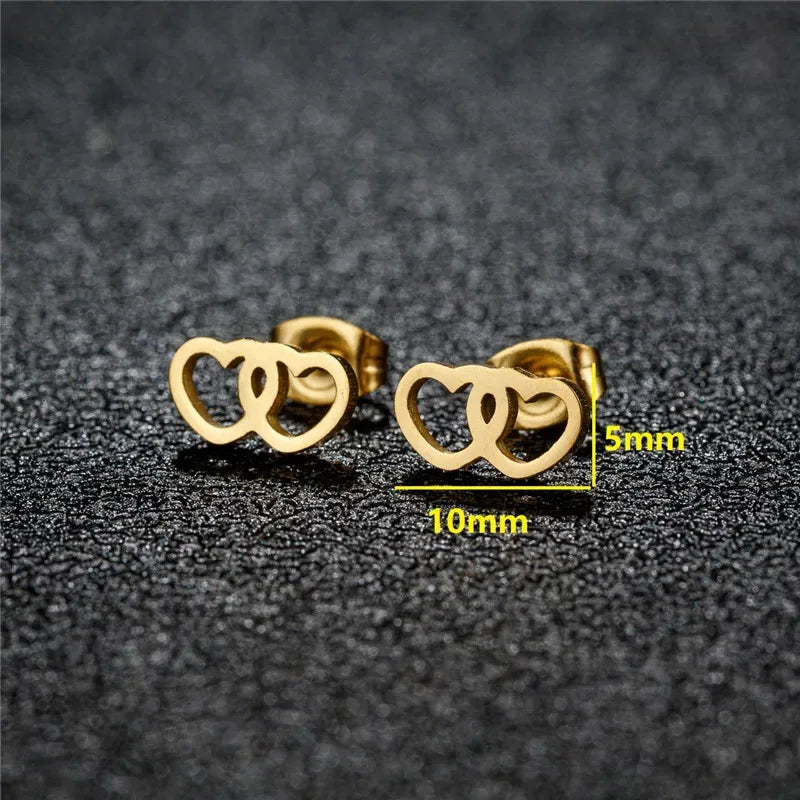 Fashion Small Heartbeat Stud Earrings Medical ECG with Heart Earings for Women Everyday Jewelry Girls Valentine's Day Gift