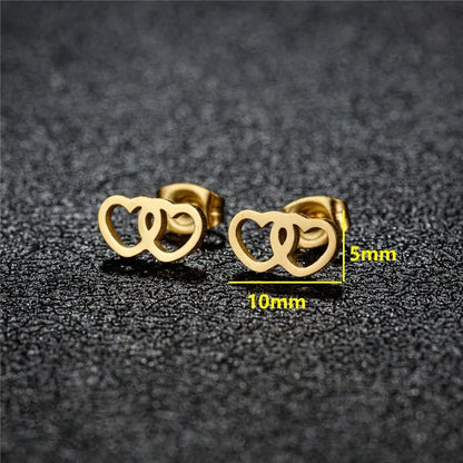 Fashion Small Heartbeat Stud Earrings Medical ECG with Heart Earings for Women Everyday Jewelry Girls Valentine's Day Gift