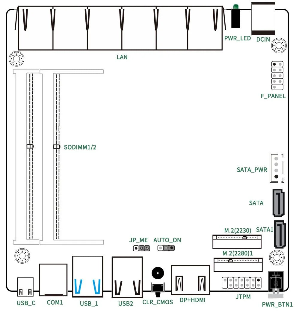 Intel N100 8505 7505 6305 6x i226-V 2.5G Firewall Server Fanless Mini PC DDR4 NVMe 1*COM Type-C pfSense OPNsense Mini Computer