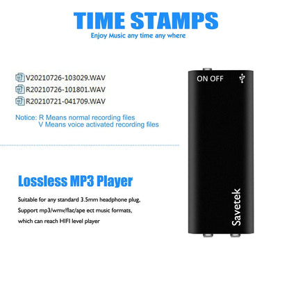 Mp3 Player Voice Activated 8GB 16GB Digital Vocie Recorder Grabadora De Voz