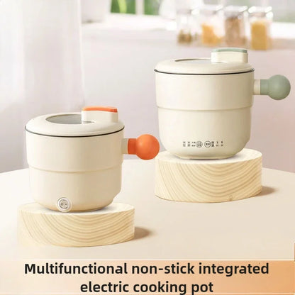 220V 1.8L Ball Handle Electric Heating Pot Multi-functional Household Rice Cooker Easy To Clean 4-in-1 Steaming Frying Rinsing