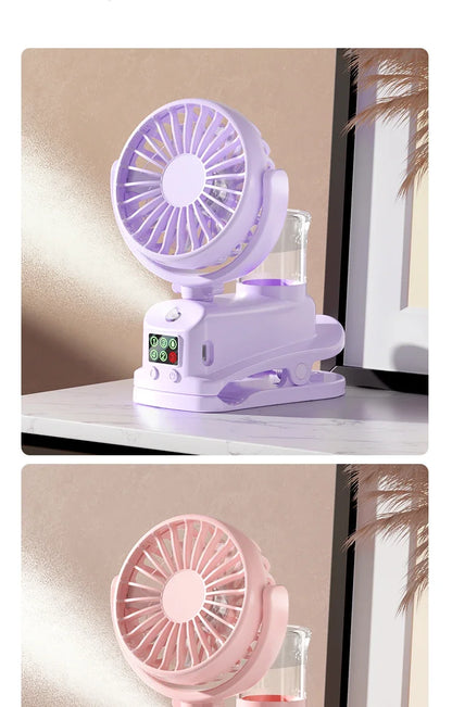 Refrigerating Clip Spray Fan USB Rechargeable Office Dormitory Outdoor Multi-Functional Desktop Clip Fan Moisturizing