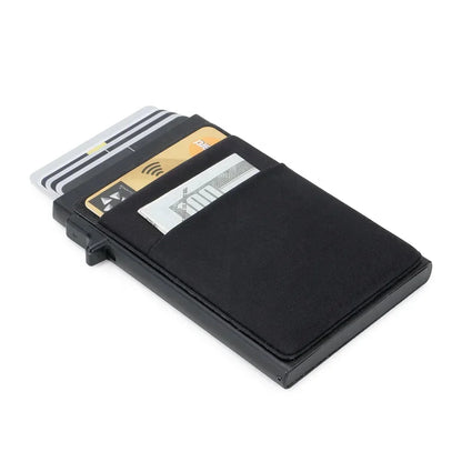 Slim RFID Blocking Metal Wallet for Men - Minimalist Smart Magic Card Case Holder with Protection for Bank ID and Credit Cards