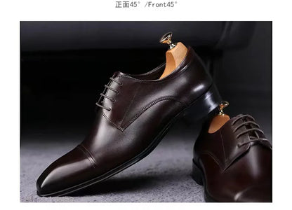 Business Formal Black Leather Shoes Mens Fashion Casual Dress Shoes Classic Italian Formal Oxford Shoes For Men Zapatos Hombre