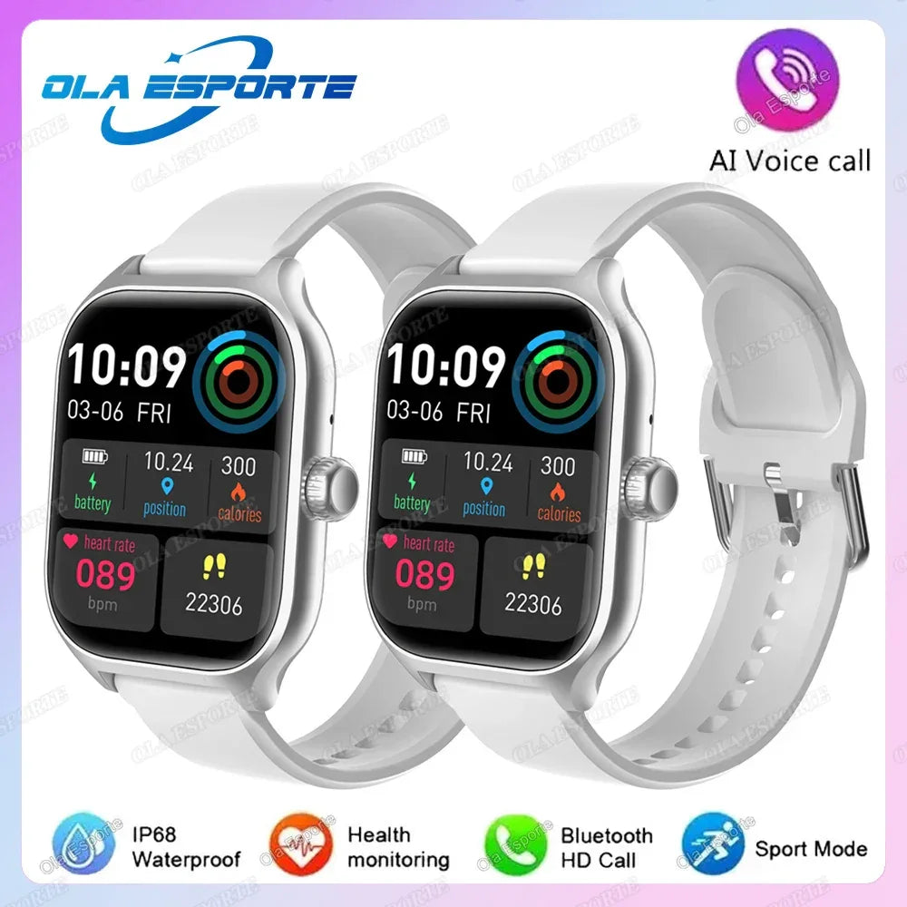2.01'' Sports SmartWatch Fitness Clock Health Monitor Waterproof Smartwatch Wireless Call Watches For Men Women IOS Andriod 2025